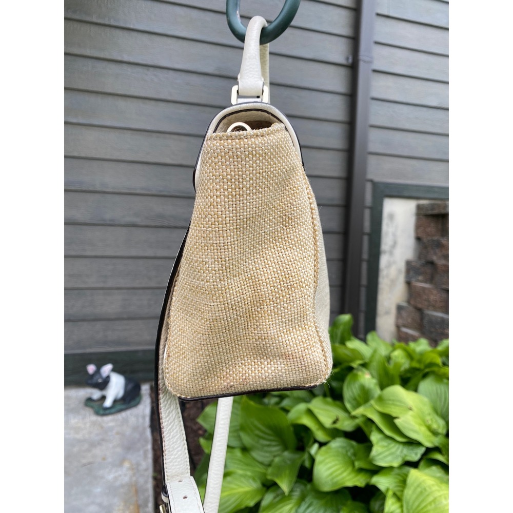 Kate Spade Laurel Wesley Place Bag Convertible Satchel Straw Woven Crossbody - Picture 7 of 16